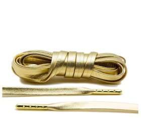 Gold Luxury Leather Laces - Gold Plated