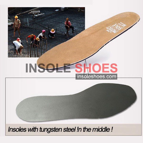 Beige Labor Shoe Inserts Foot Insoles Within Steel
