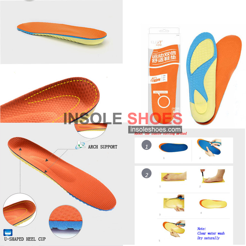 Men comfortable breathable sweat absorbed sports insoles